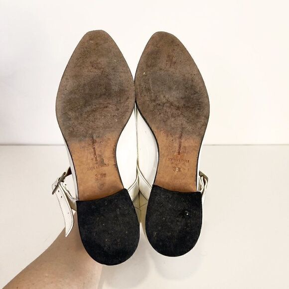 Tabitha Simmons White Patent Leather Pointed Toe Oxfords - Picture 6 of 9